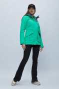 Купить Куртка спортиная женская с капюшоном зеленого цвета 551702Z, фото 3
