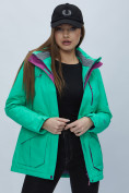 Купить Куртка спортиная женская с капюшоном зеленого цвета 551702Z, фото 6