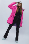 Купить Парка женская с капюшоном розового цвета 551706R, фото 11