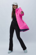 Купить Парка женская с капюшоном розового цвета 551706R, фото 2