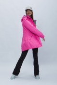 Купить Парка женская с капюшоном розового цвета 551706R, фото 3