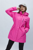 Купить Парка женская с капюшоном розового цвета 551706R, фото 7