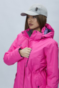 Купить Парка женская с капюшоном розового цвета 551706R, фото 9