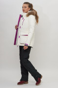 Купить Куртка спортивная женская зимняя с мехом белого цвета 551777Bl, фото 11
