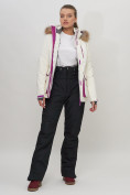 Купить Куртка спортивная женская зимняя с мехом белого цвета 551777Bl, фото 10