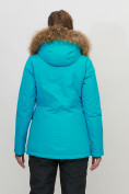 Купить Куртка спортивная женская зимняя с мехом бирюзового цвета 551777Br, фото 4
