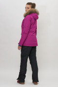 Купить Куртка спортивная женская зимняя с мехом фиолетового цвета 551777F, фото 4