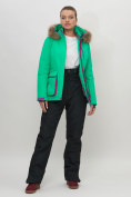 Купить Куртка спортивная женская зимняя с мехом салатового цвета 551777Sl, фото 11