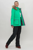 Купить Куртка спортивная женская зимняя с мехом салатового цвета 551777Sl, фото 13
