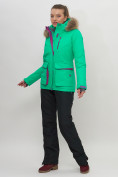 Купить Куртка спортивная женская зимняя с мехом салатового цвета 551777Sl, фото 2