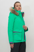 Купить Куртка спортивная женская зимняя с мехом салатового цвета 551777Sl, фото 5