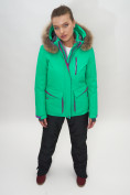Купить Куртка спортивная женская зимняя с мехом салатового цвета 551777Sl, фото 6