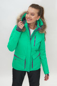 Купить Куртка спортивная женская зимняя с мехом салатового цвета 551777Sl, фото 7