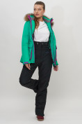 Купить Куртка спортивная женская зимняя с мехом зеленого цвета 551777Z, фото 13