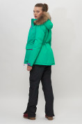 Купить Куртка спортивная женская зимняя с мехом зеленого цвета 551777Z, фото 14