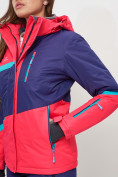 Купить Горнолыжная куртка женская малинового цвета 551901M, фото 9