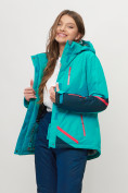 Купить Горнолыжная куртка женская зеленого цвета 551911Z, фото 3