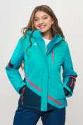 Купить Горнолыжная куртка женская зеленого цвета 551911Z, фото 4