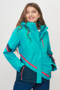 Купить Горнолыжная куртка женская зеленого цвета 551911Z, фото 5