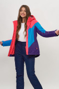 Купить Горнолыжная куртка женская малинового цвета 551913M, фото 2