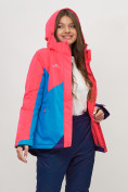 Купить Горнолыжная куртка женская малинового цвета 551913M, фото 4