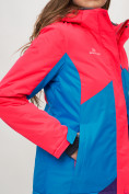 Купить Горнолыжная куртка женская малинового цвета 551913M, фото 7
