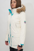 Купить Парка женская с капюшоном и мехом зимняя белого цвета 551961Bl, фото 3