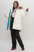 Купить Парка женская с капюшоном и мехом зимняя белого цвета 551961Bl, фото 11