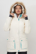 Купить Парка женская с капюшоном и мехом зимняя белого цвета 551961Bl, фото 2