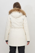 Купить Парка женская с капюшоном и мехом зимняя белого цвета 551961Bl, фото 5