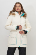 Купить Парка женская с капюшоном и мехом зимняя белого цвета 551961Bl, фото 6