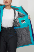 Купить Парка женская с капюшоном и мехом зимняя бирюзового цвета 551961Br, фото 15