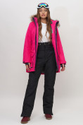 Купить Парка женская с капюшоном и мехом зимняя розового цвета 551961R, фото 6