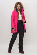Купить Парка женская с капюшоном и мехом зимняя розового цвета 551961R, фото 11