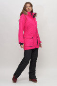 Купить Парка женская с капюшоном и мехом зимняя розового цвета 551961R, фото 3