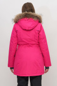 Купить Парка женская с капюшоном и мехом зимняя розового цвета 551961R, фото 17