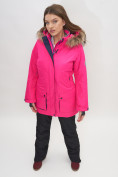 Купить Парка женская с капюшоном и мехом зимняя розового цвета 551961R, фото 12