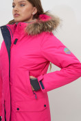 Купить Парка женская с капюшоном и мехом зимняя розового цвета 551961R, фото 14