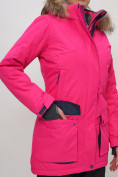 Купить Парка женская с капюшоном и мехом зимняя розового цвета 551961R, фото 15