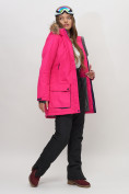 Купить Парка женская с капюшоном и мехом зимняя розового цвета 551961R, фото 8