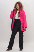 Купить Парка женская с капюшоном и мехом зимняя розового цвета 551961R, фото 10