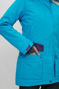 Купить Парка женская с капюшоном и мехом зимняя синего цвета 551961S, фото 5