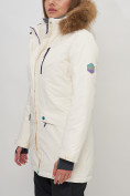 Купить Парка женская с капюшоном и мехом зимняя белого цвета 551963Bl, фото 11
