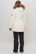 Купить Парка женская с капюшоном и мехом зимняя белого цвета 551963Bl, фото 6