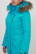 Купить Парка женская с капюшоном и мехом зимняя бирюзового цвета 551963Br, фото 11