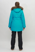 Купить Парка женская с капюшоном и мехом зимняя бирюзового цвета 551963Br, фото 6