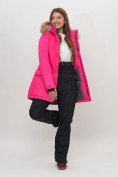 Купить Парка женская с капюшоном и мехом зимняя розового цвета 551963R, фото 13