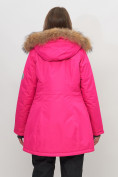 Купить Парка женская с капюшоном и мехом зимняя розового цвета 551963R, фото 9