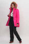 Купить Парка женская с капюшоном и мехом зимняя розового цвета 551963R, фото 17