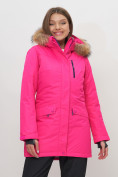 Купить Парка женская с капюшоном и мехом зимняя розового цвета 551963R, фото 5